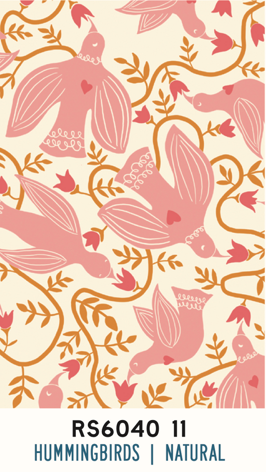 Endpaper by Jen Hewett  - Hummingbirds Natural RS6040 11