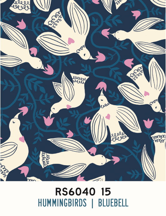 Endpaper by Jen Hewett  -   Hummingbirds Bluebell RS6040 15