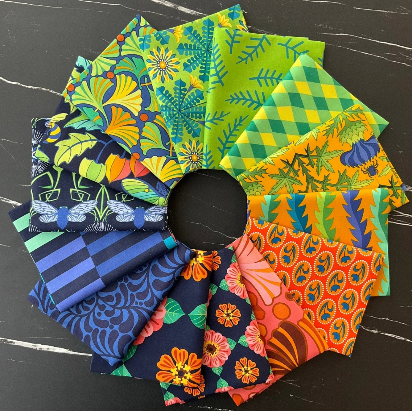 Flower Dance by Jane Sassaman: Fern Multi PWJS164.MULTI