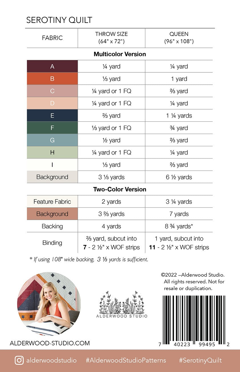 Serotiny Quilt Pattern by Alderwood Studio
