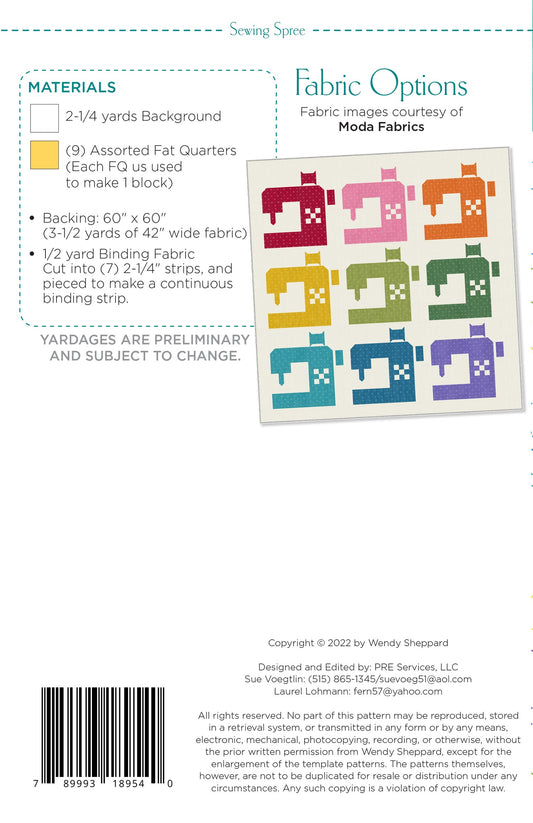 Sewing Spree Quilt Pattern by Wendy Sheppard
