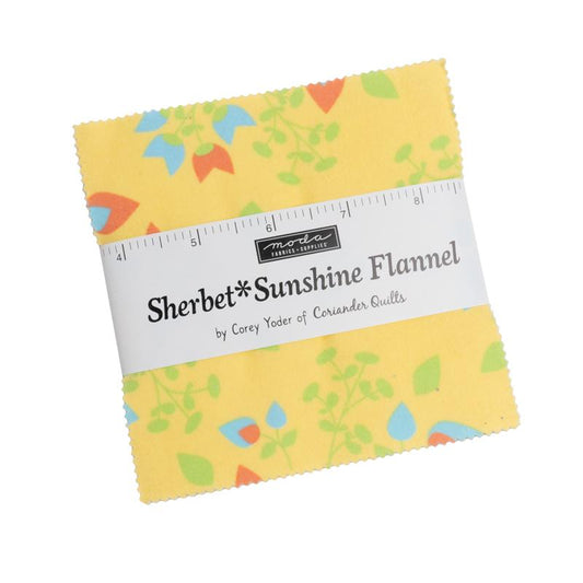 Sherbet Sunshine FLANNEL by Corey Yoder : 5” Charm Pack