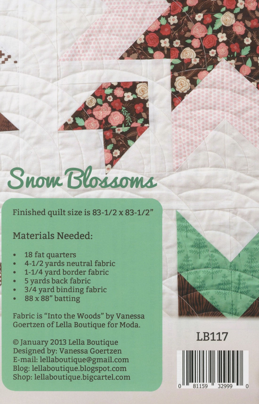 Snow Blossoms Quilt Pattern by Lella Boutique