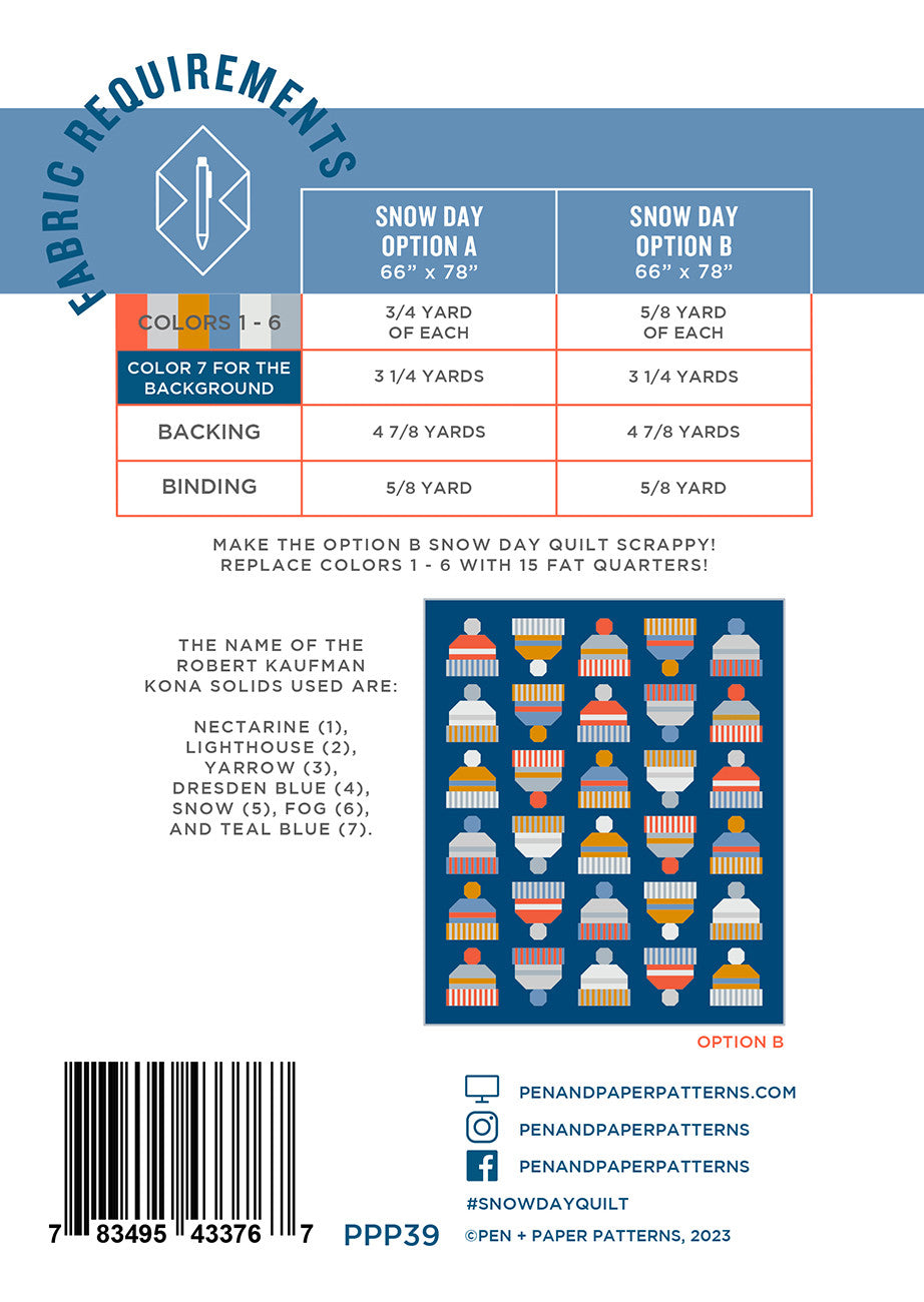 Snow Day Quilt Pattern by Pen + Paper Patterns