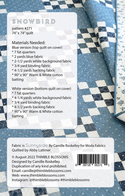 Snowbird Quilt Pattern by Thimble Blossoms