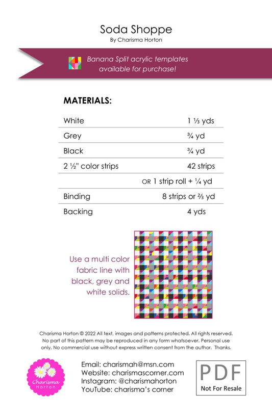 Soda Shoppe Quilt Pattern by Chrisma Horton