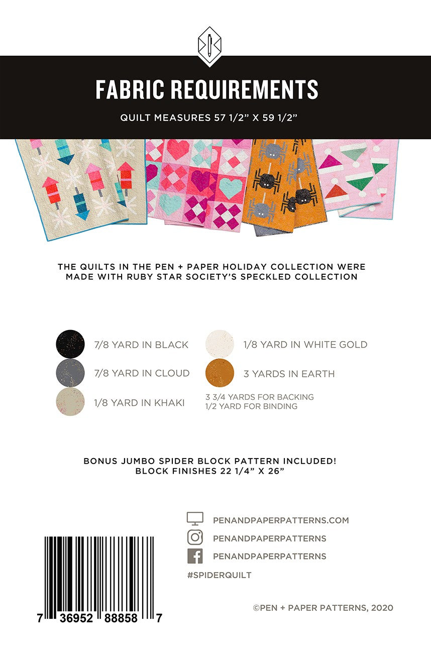 Spider Quilt Pattern by Pen + Paper Patterns