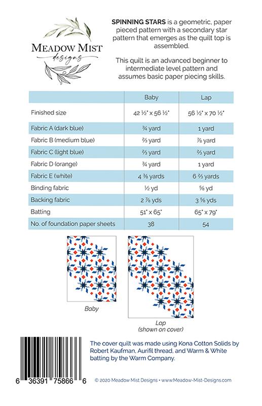 Spinning Stars Quilt Pattern by Meadow Mist Designs