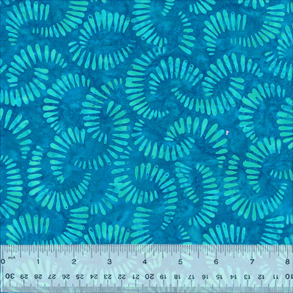 Splendor Quiltessentials 7 Batiks by Anthology Fabrics : Citrus Slice Ocean Wave 440Q-5