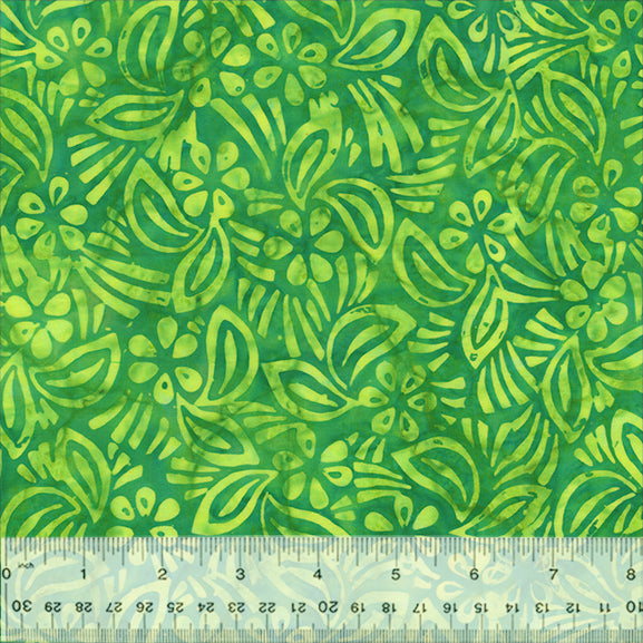Splendor Quiltessentials 7 Batiks by Anthology Fabrics: Hibiscus Shamrock 445Q-2