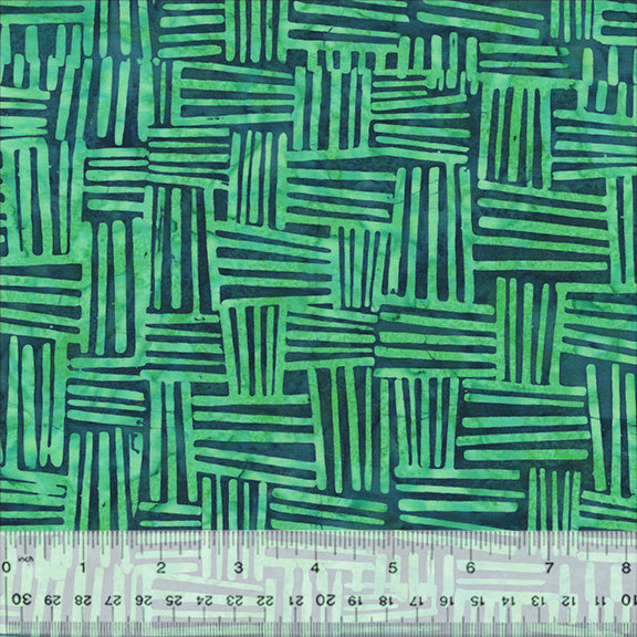 Splendor Quiltessentials 7 Batiks by Anthology Fabrics : Weave Emerald 444Q-5