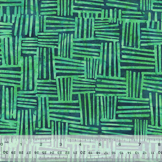 Splendor Quiltessentials 7 Batiks by Anthology Fabrics : Weave Emerald 444Q-5