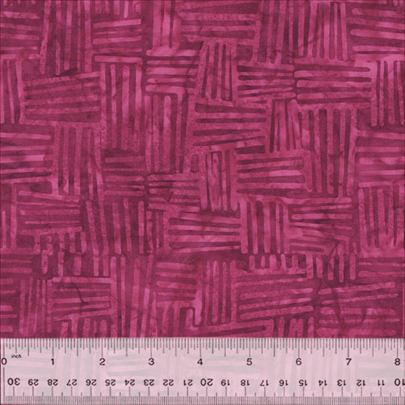 Splendor Quiltessentials 7 Batiks by Anthology Fabrics : Weave Raspberry 444Q-2