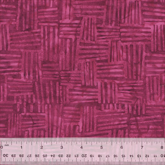 Splendor Quiltessentials 7 Batiks by Anthology Fabrics : Weave Raspberry 444Q-2
