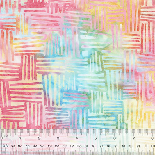 Splendor Quiltessentials 7 Batiks by Anthology Fabrics : Weave Sherbet 444Q-1