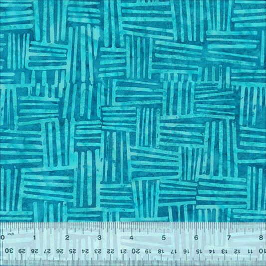 Splendor Quiltessentials 7 Batiks by Anthology Fabrics : Weave Turquoise 444Q-4