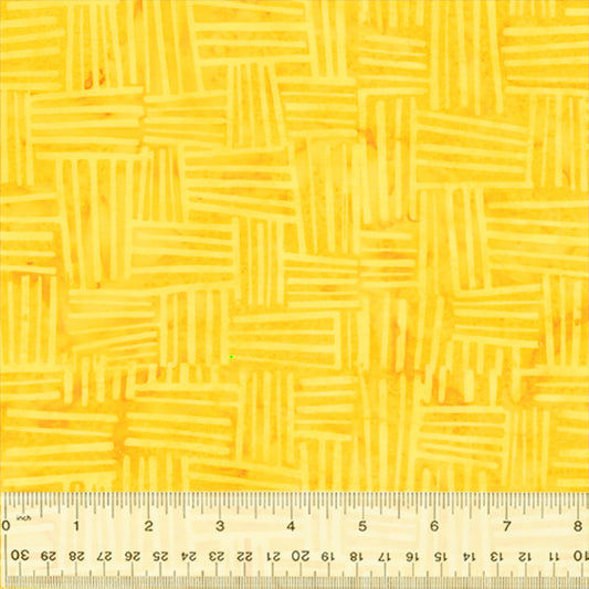 Splendor Quiltessentials 7 Batiks by Anthology Fabrics : Weave Yellow 444Q-3