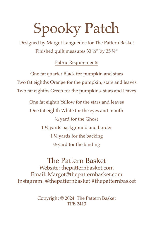 Spooky Patch Table Topper Pattern by The Pattern Basket