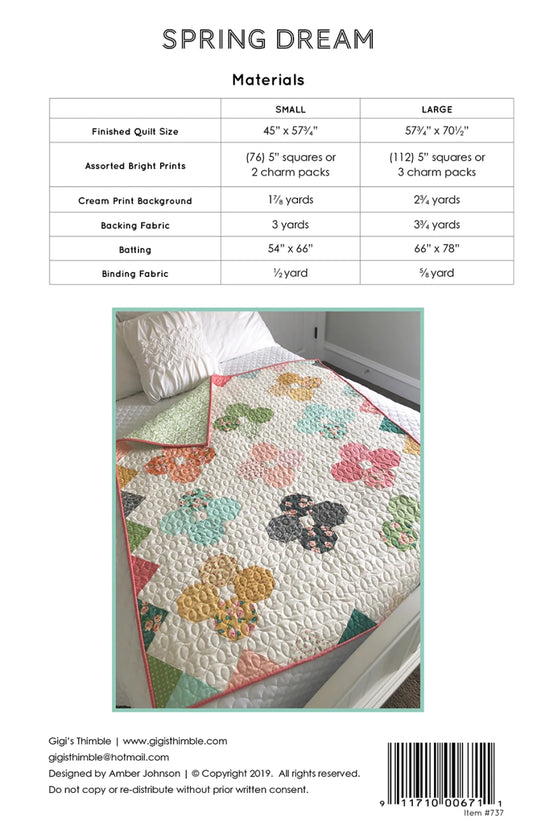 Spring Dream Quilt Pattern by Gigi's Thimble