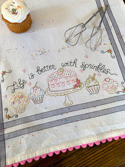 Sprinkles Embroidery Dishtowel Kit # BR268K - Special Order