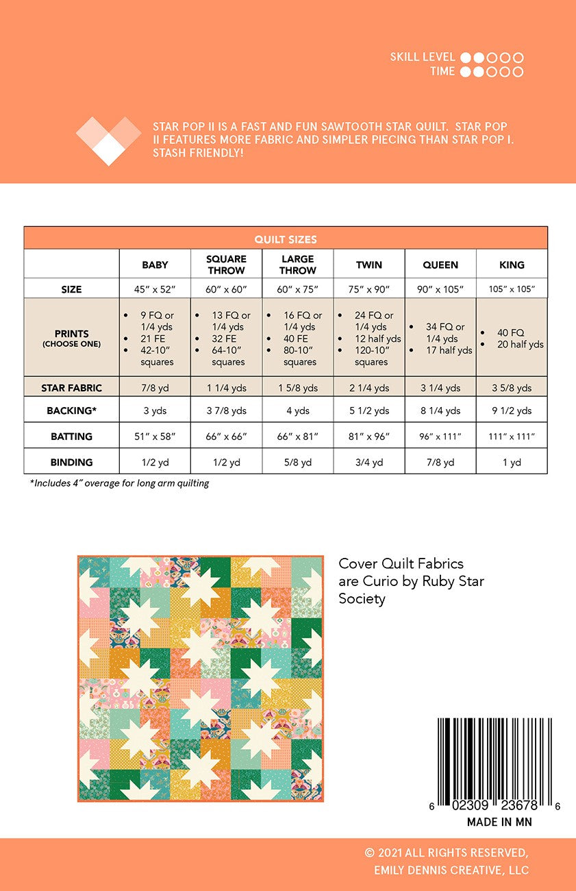 Star Pop II Quilt Pattern by Quilty Love