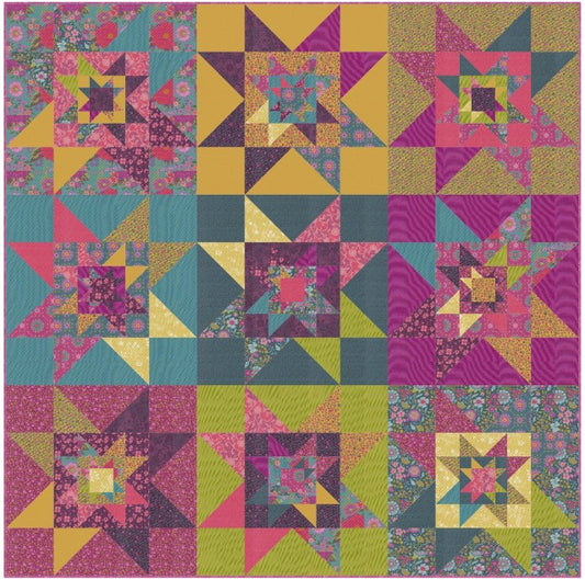 Star Stacked Quilt Pattern by Copper Kettle Quilt Company