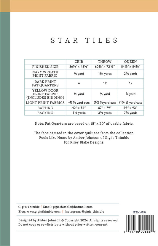 Star Tiles Quilt Pattern by Gigi's Thimble