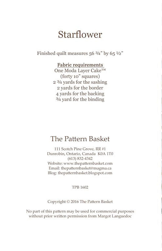 Starflower Quilt Pattern by The Pattern Basket