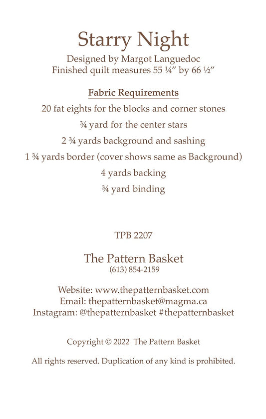 Starry Night Quilt Pattern by The Pattern Basket