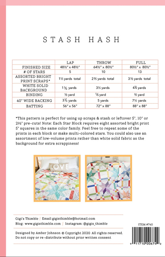 Stash Hash Quilt Pattern by Gigi's Thimble