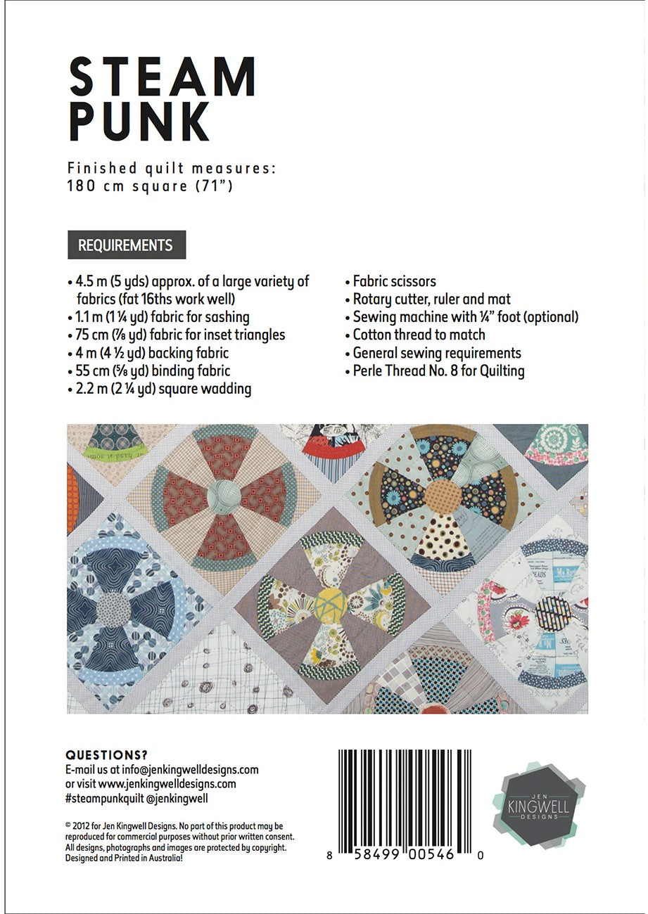 Steam Punk Pattern And Template by Jen Kingwell Designs - Special Order