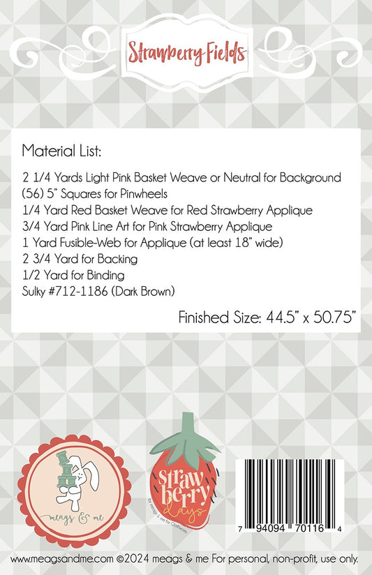 Strawberry Fields Quilt Pattern by Meags & Me - Special Order