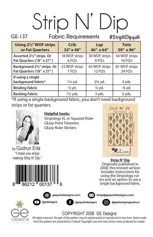 Strip N' Dip Quilt Pattern by GE Designs