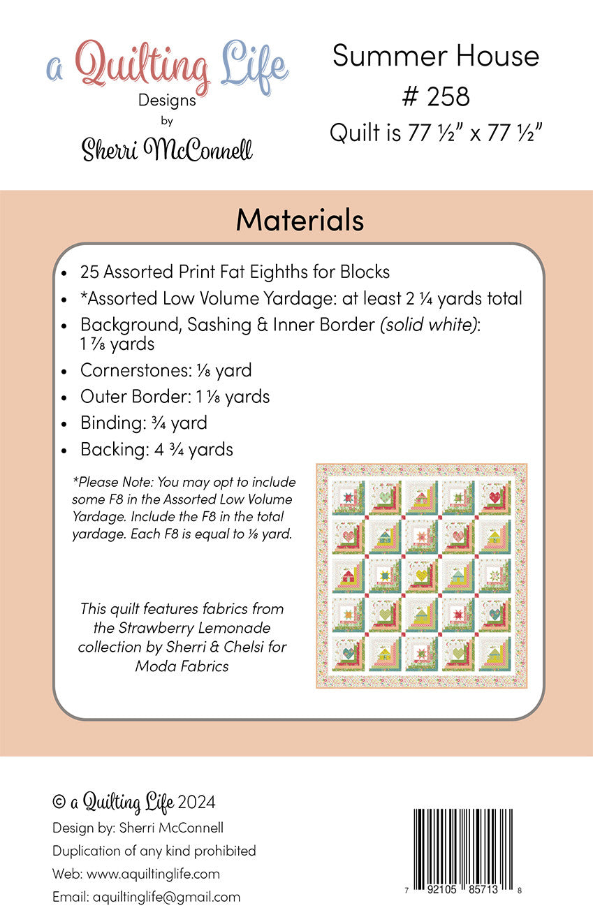 Summer House Quilt Pattern by A Quilting Life
