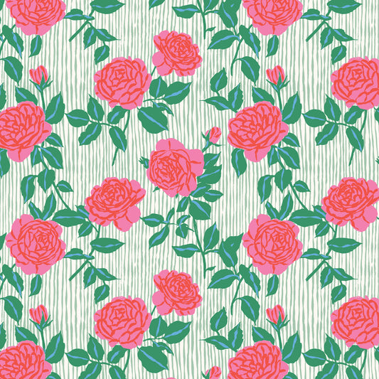Summer's End by Emily Taylor : Rain Roses Green/Pink 229740