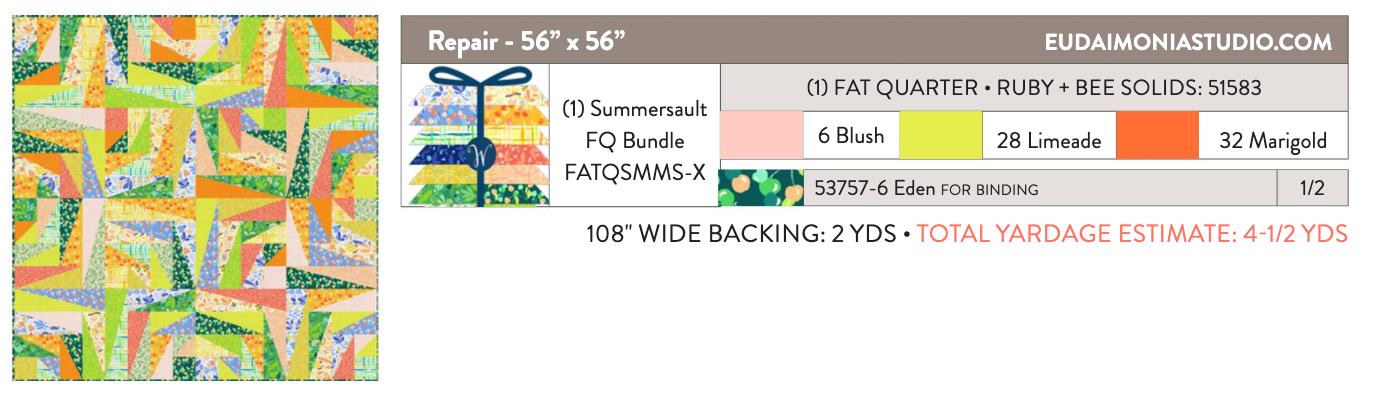 Summersault by Tamara Kate : Repair Block Quilt Kit