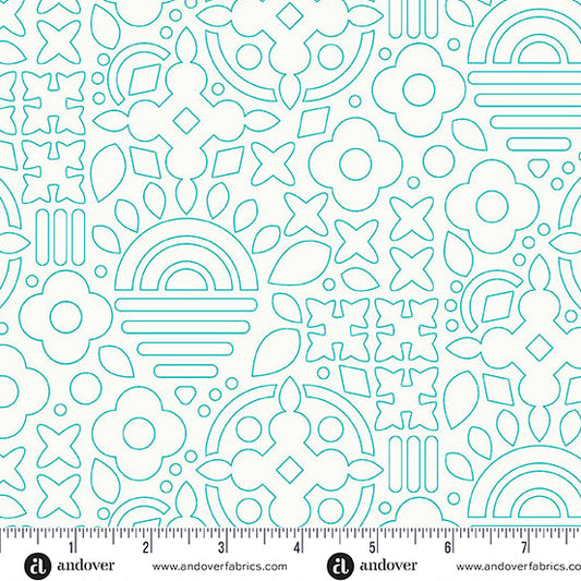 Sun Print Whisper by Alison Glass - Stencil Teal A-1556-T