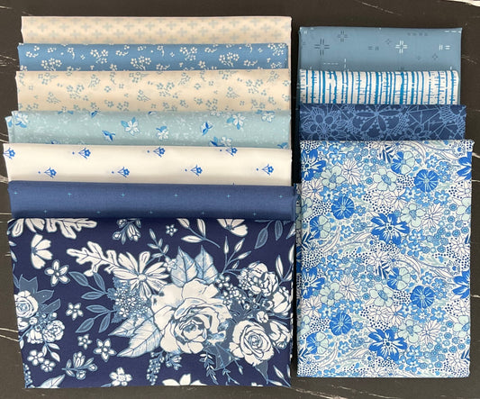 Sundown Quilt Kit featuring True Blue by Maureen Cracknell