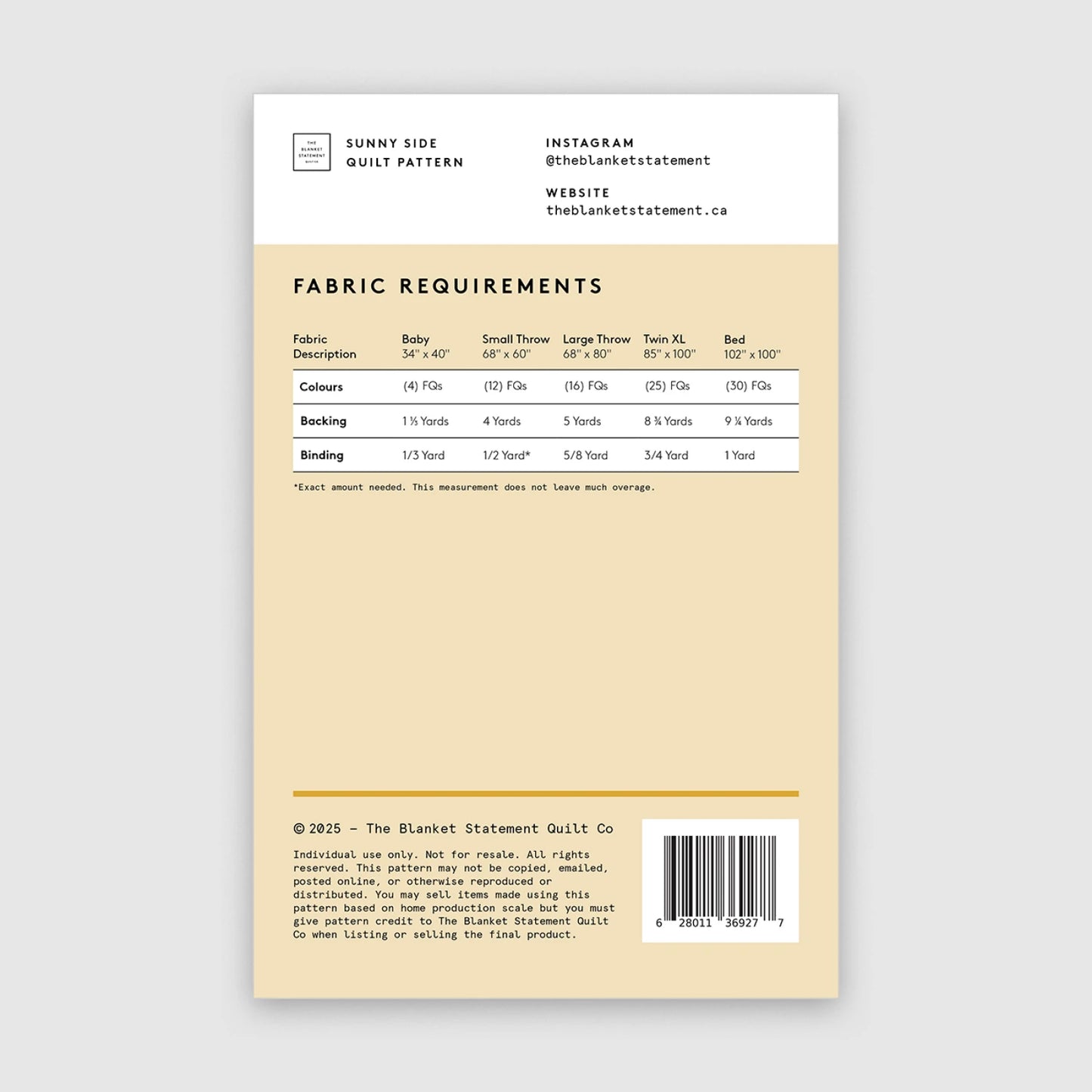 Sunny Side Quilt Pattern by The Blanket Statement