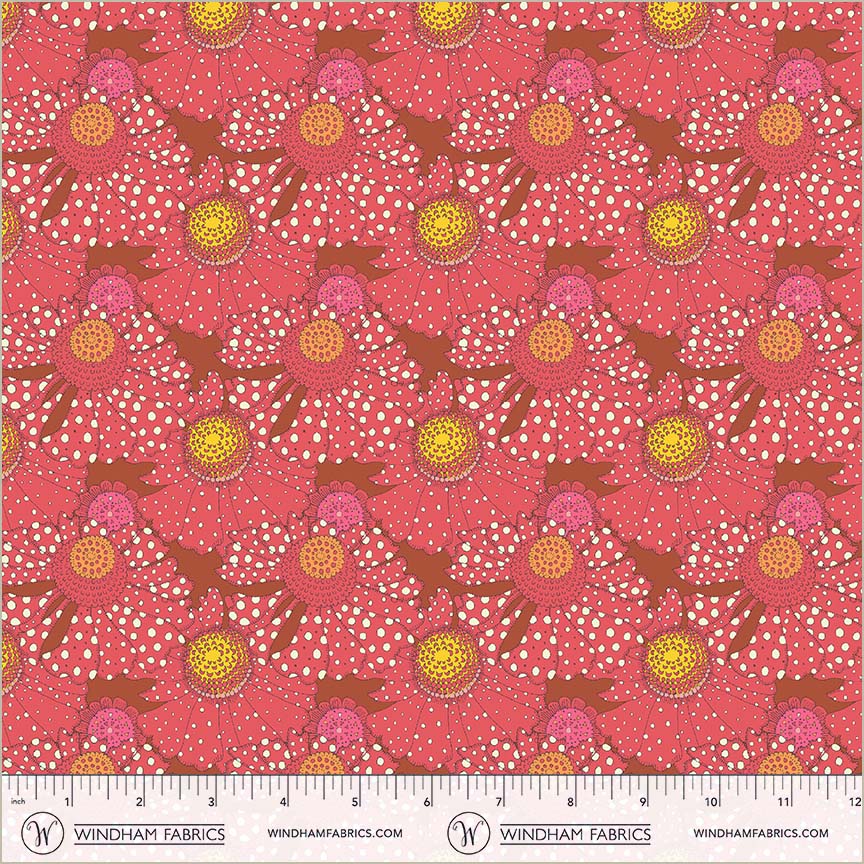 Sunshine by Sally Kelly : Polka Flower Crimson 54975D-4