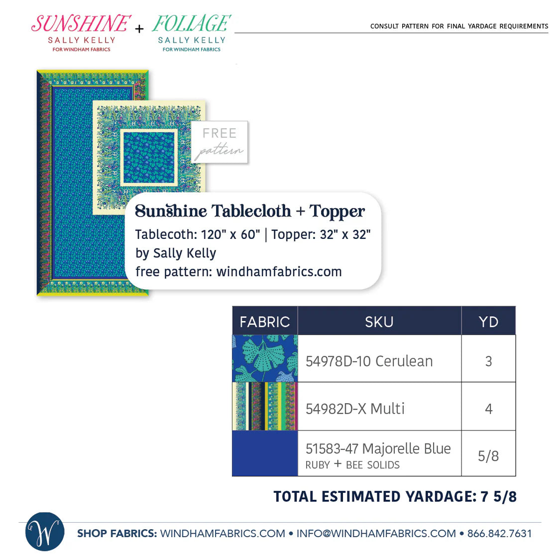Sunshine by Sally Kelly : Sunshine Tablecloth & Topper Kit