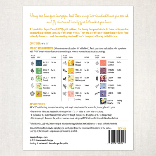 Sunshine by Sally Kelly : The Honey Bee Quilt Kit