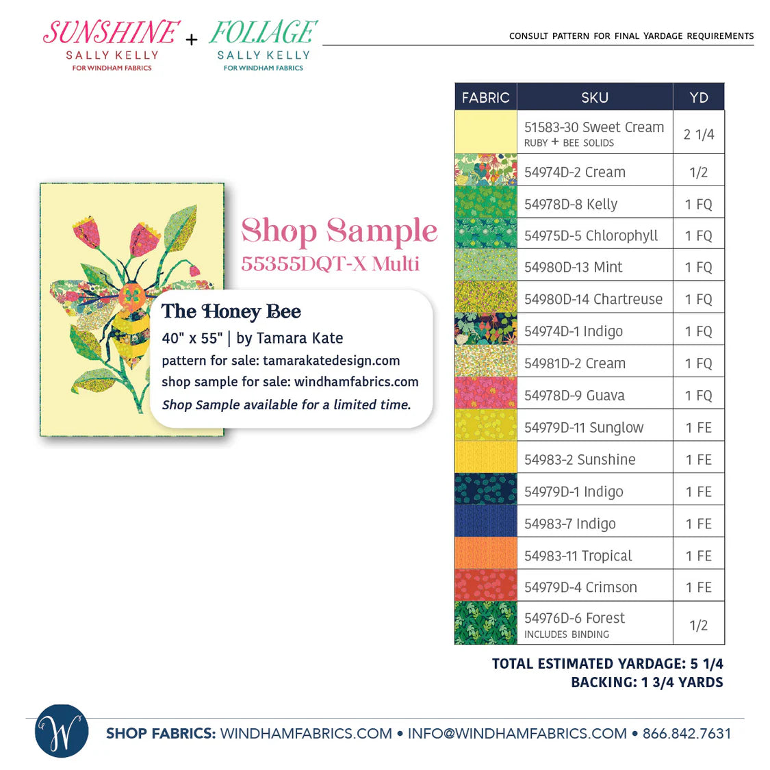 Sunshine by Sally Kelly : The Honey Bee Quilt Kit