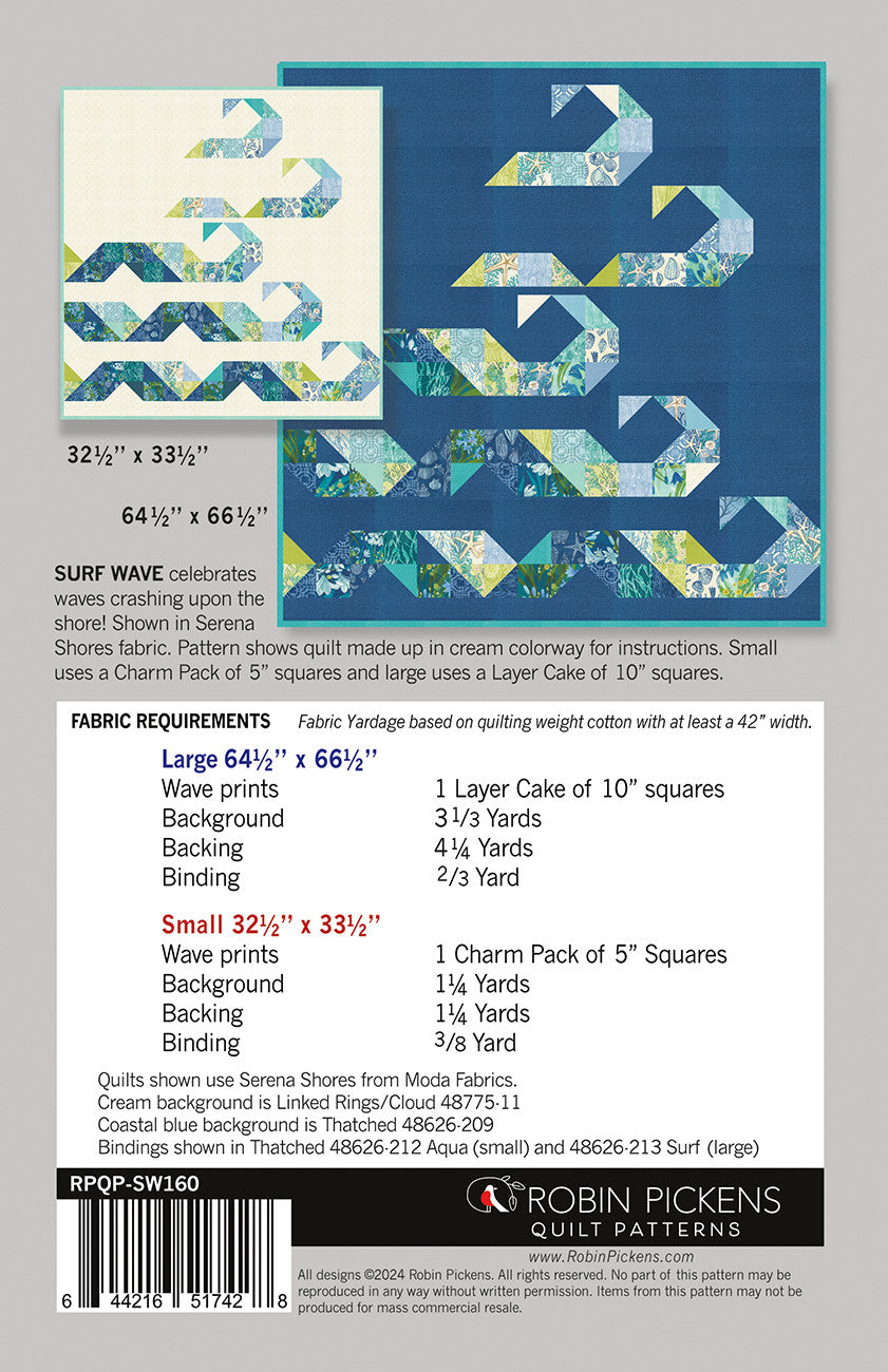 Surf Wave Quilt Pattern by Robin Pickens