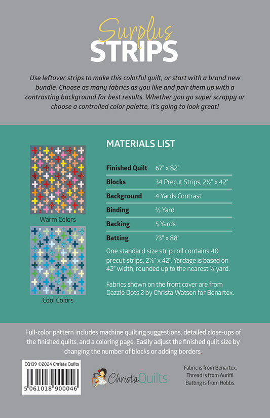 Surplus Strips Quilt Pattern # CQI139 - Special Order
