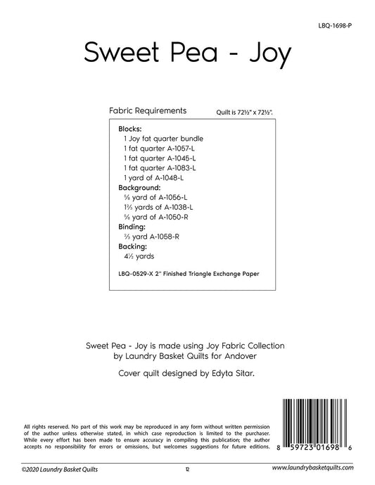 Sweet Pea - Joy # LBQ-1698-P - Special Order