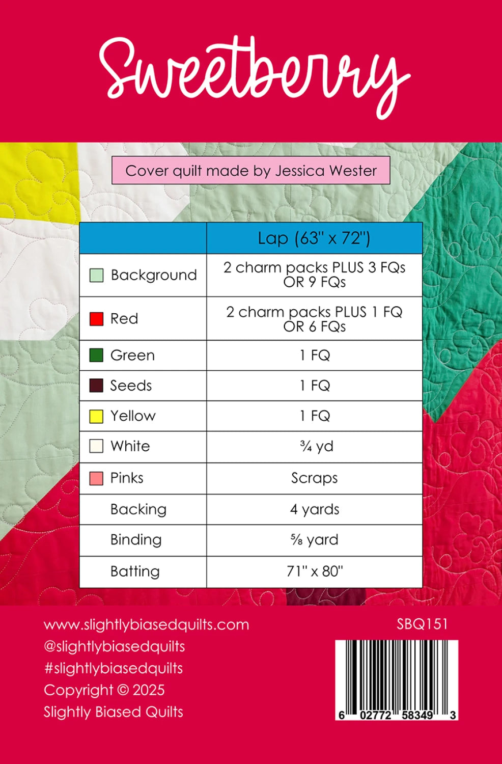 Sweetberry Quilt Pattern by Slightly Biased Quilts