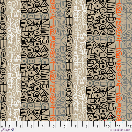 Tales From the Forest by Clare Youngs : Geo Stripe Taupe PWCY024.TAUPE