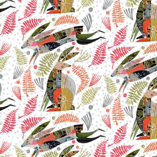 Tales From the Forest by Clare Youngs : Rabbits & Leaves Multi PWCY016.MULTI