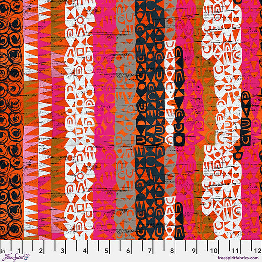Tales From the Forest by Clare Youngs : Textured Stripe Orange PWCY029.ORANGE